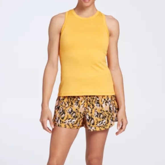 Calia Step Up Shorts Woven Petal Hem Animal Print Glowing Umber High Rise NWT - Picture 6 of 6